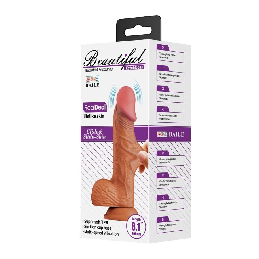 BAILE - CATOBLEPAS VIBRATORE REALISTICO 20,6 CM CARNE TELECOMANDO